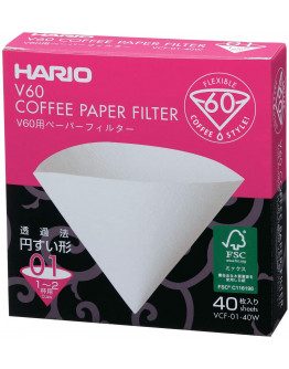 Hario V60 01 White paper filters 40 pcs